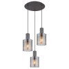 Illuminazione Globo Lighting Tulivar Lampadario a sospensione Grigio, 3-Luci