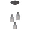 Illuminazione Globo Lighting Tulivar Lampadario a sospensione Grigio, 3-Luci