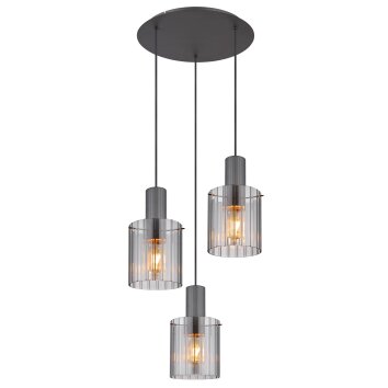 Illuminazione Globo Lighting Tulivar Lampadario a sospensione Grigio, 3-Luci