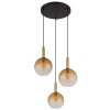 Illuminazione Globo Lighting Marinella Lampadario a sospensione Nero, 3-Luci