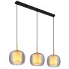 Illuminazione Globo Lighting Lampigna Lampadario a sospensione Ottone, Nero, 3-Luci