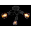 Illuminazione Globo Lighting Satella Plafoniera Nero, 3-Luci