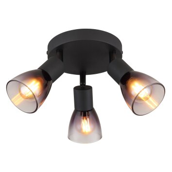 Illuminazione Globo Lighting Satella Plafoniera, Faretto da soffitto, Applique, Faretto da parete Nero, 3-Luci