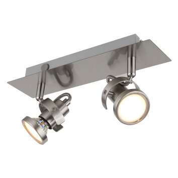 Illuminazione Globo Lighting Verpax Plafoniera, Faretto da soffitto, Applique, Faretto da parete Nichel opaco, 2-Luci