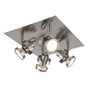 Illuminazione Globo Lighting Verpax Plafoniera, Faretto da soffitto, Applique, Faretto da parete Nichel opaco, 4-Luci