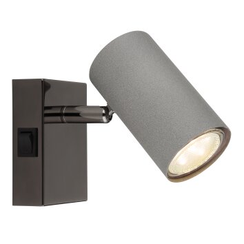 Illuminazione Globo Lighting Robby Plafoniera, Faretto da soffitto, Applique, Faretto da parete Cromo, Nero, 1-Luce