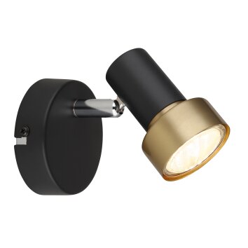 Illuminazione Globo Lighting Mason Plafoniera, Faretto da soffitto, Applique, Faretto da parete Cromo, Nero, 1-Luce