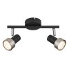 Illuminazione Globo Lighting Mason Plafoniera, Faretto da soffitto, Applique, Faretto da parete Cromo, Nero, 2-Luci