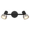 Illuminazione Globo Lighting Mason Plafoniera, Faretto da soffitto, Applique, Faretto da parete Cromo, Nero, 2-Luci