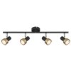 Illuminazione Globo Lighting Mason Plafoniera, Faretto da soffitto, Applique, Faretto da parete Cromo, Nero, 4-Luci