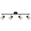 Illuminazione Globo Lighting Mason Plafoniera, Faretto da soffitto, Applique, Faretto da parete Cromo, Nero, 4-Luci