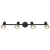 Illuminazione Globo Lighting Mason Plafoniera, Faretto da soffitto, Applique, Faretto da parete Cromo, Nero, 4-Luci