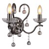 Illuminazione Globo Lighting Camila Applique Cromo, Nero, 2-Luci