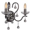 Illuminazione Globo Lighting Camila Applique Cromo, Nero, 2-Luci