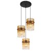 Illuminazione Globo Lighting Gorley Lampadario a sospensione Nero, 3-Luci