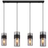 Illuminazione Globo Lighting Scarfina Lampadario a sospensione Nero, 4-Luci