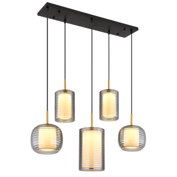 Illuminazione Globo Lighting Lampigna Lampadario a sospensione LED Ottone, Nero, 1-Luce