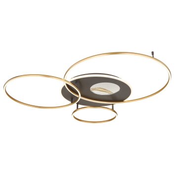 Illuminazione Globo Lighting Invertina Plafoniera LED Antracite, Oro, 1-Luce, Telecomando