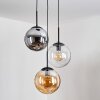 Gastor Lampadario a sospensione, Lampada a sfera Ambrato, Chiaro, Grigio fumo, 3-Luci