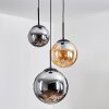 Gastor Lampadario a sospensione, Lampada a sfera 30 cm Ambrato, Grigio fumo, 3-Luci