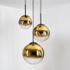 Gastor Lampadario a sospensione, Lampada a sfera 30 cm Oro, Chiaro, 3-Luci