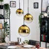 Gastor Lampadario a sospensione, Lampada a sfera 30 cm Oro, Chiaro, 3-Luci