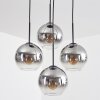 Koyoto Lampadario a sospensione, Lampada a sfera Chiaro, Grigio fumo, 4-Luci