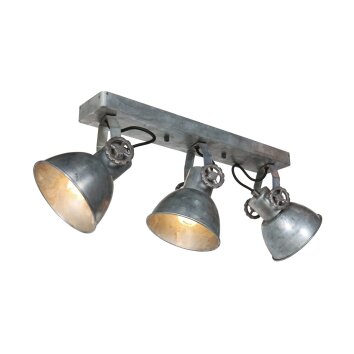 Illuminazione Steinhauer Gearmetal Plafoniera, Faretto da soffitto Argento Brunito, 3-Luci