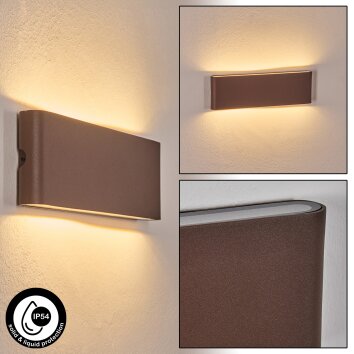 Gamas Lampada da parete per esterno, Illuminazione bagno, Applique, Faretto da parete Ruggine, 1-Luce