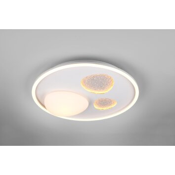 Illuminazione Trio Leuchten Pebble Plafoniera LED Bianco, 1-Luce, Telecomando