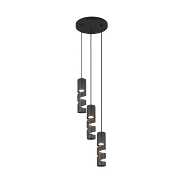 Illuminazione Trio Leuchten Stream Lampada a sospensione Nero, 3-Luci