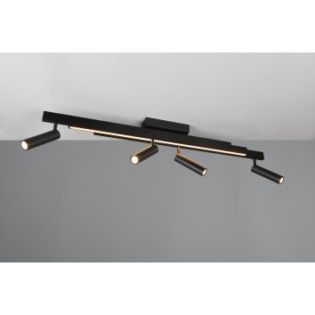 Illuminazione Trio Leuchten Zeno Plafoniera LED Nero, 5-Luci, Telecomando