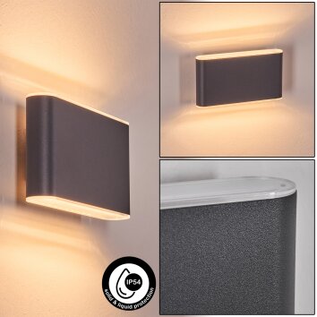 Paranhas Lampada da parete per esterno, Illuminazione bagno, Lampade Up & Down, Applique Antracite, 1-Luce