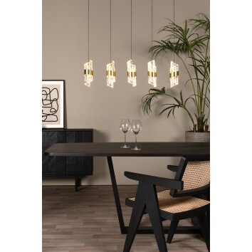 Illuminazione Lucide KLIGANDE Lampada a sospensione LED Oro, 5-Luci