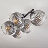 Gastor Plafoniera, Lampada a sfera Chiaro, Grigio fumo, 5-Luci