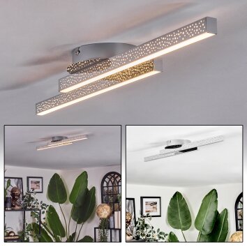 Arlan Plafoniera LED Cromo, 2-Luci