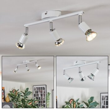 Gjedso Plafoniera, Faretto da soffitto LED Cromo, Bianco, 3-Luci