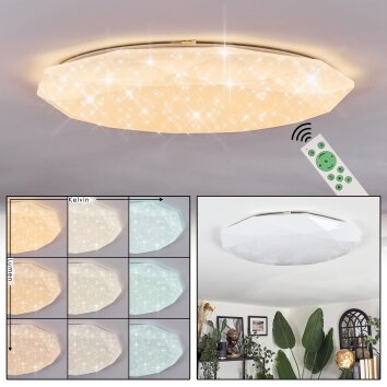 Arzel Plafoniera LED Bianco, 1-Luce, Telecomando