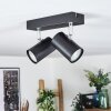 Gesteira Plafoniera, Faretto da soffitto Cromo, Nero, 2-Luci