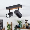 Gesteira Plafoniera, Faretto da soffitto Aspetto del legno, Nero, 2-Luci