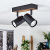 Gesteira Plafoniera, Faretto da soffitto Aspetto del legno, Nero, 2-Luci