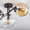 Gastor Plafoniera, Lampada a sfera Ambrato, Chiaro, Grigio fumo, 3-Luci