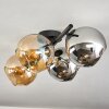 Koyoto Plafoniera, Lampada a sfera Ambrato, Cromo, Grigio fumo, 4-Luci