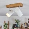 Gesteira Plafoniera, Faretto da soffitto Cromo, Aspetto del legno, 2-Luci