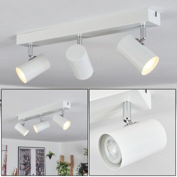 Gesteira Plafoniera, Faretto da soffitto Bianco, 3-Luci