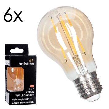 E27 LED 6 Watt Bianco caldo 630 Lumen