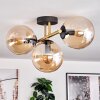 Gastor Plafoniera, Lampada a sfera 42 cm Oro, Nero, 3-Luci