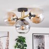 Gastor Plafoniera, Lampada a sfera 42 cm Oro, Nero, 3-Luci