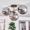 Gastor Plafoniera, Lampada a sfera 42 cm Oro, Nero, 3-Luci