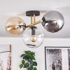 Gastor Plafoniera, Lampada a sfera 42 cm Oro, Nero, 3-Luci